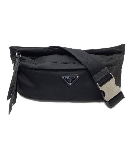 PRADA（プラダ）PRADA (プラダ) ナイロンウエストポーチ ブラックの古着・服飾アイテム