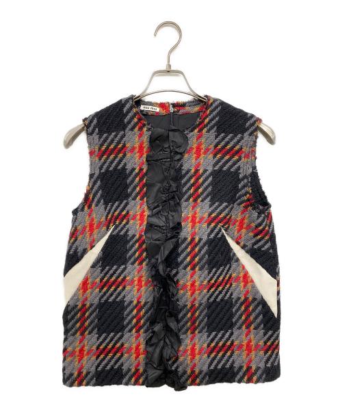 MIU MIU（ミュウミュウ）MIU MIU (ミュウミュウ) ニットベスト ブラック サイズ:40の古着・服飾アイテム
