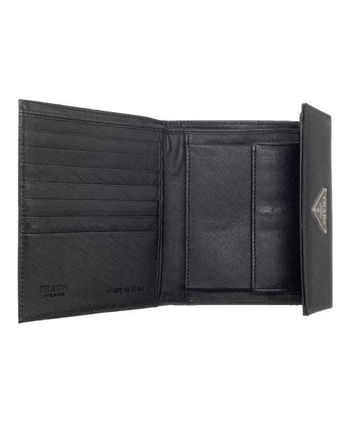 PRADA（プラダ）PRADA (プラダ) 2つ折り財布 ブラックの古着・服飾アイテム