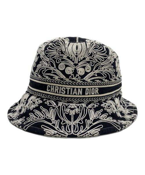 Christian Dior（クリスチャン ディオール）Christian Dior (クリスチャン ディオール) エンブロリーバケット ホワイト×ブラックの古着・服飾アイテム