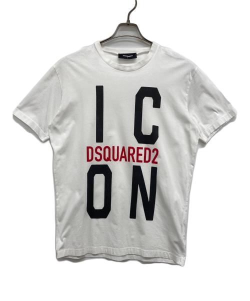 DSQUARED2（ディースクエアード）DSQUARED2 (ディースクエアード) 半袖カットソー ホワイト サイズ:Lの古着・服飾アイテム
