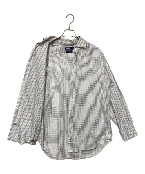 POLO RALPH LAUREN（ポロ・ラルフローレン）POLO RALPH LAUREN (ポロ・ラルフローレン) 長袖シャツ ホワイト×ブルー サイズ:16の古着・服飾アイテム