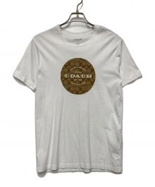 COACH（コーチ）の古着「シグネチャーロゴプリントTシャツ」｜ホワイト