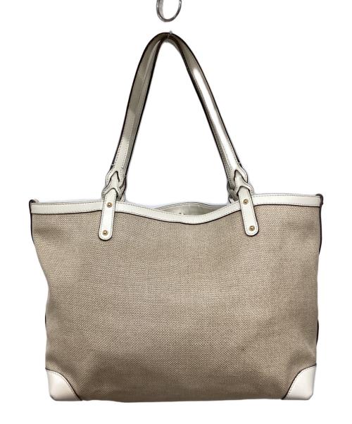 GUCCI（グッチ）GUCCI (グッチ) トートバッグ ブラウン×ホワイトの古着・服飾アイテム