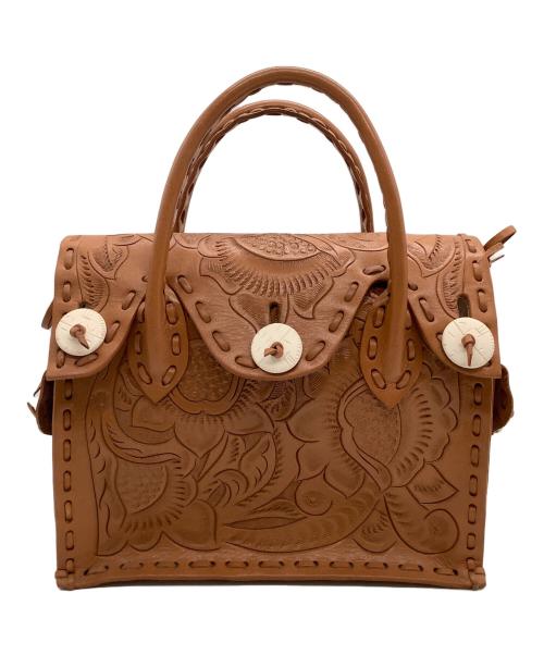 Carving Tribes（カービングトライブス）CARVING TRIBES (カービングトライブス) ハンドバッグ ブラウンの古着・服飾アイテム
