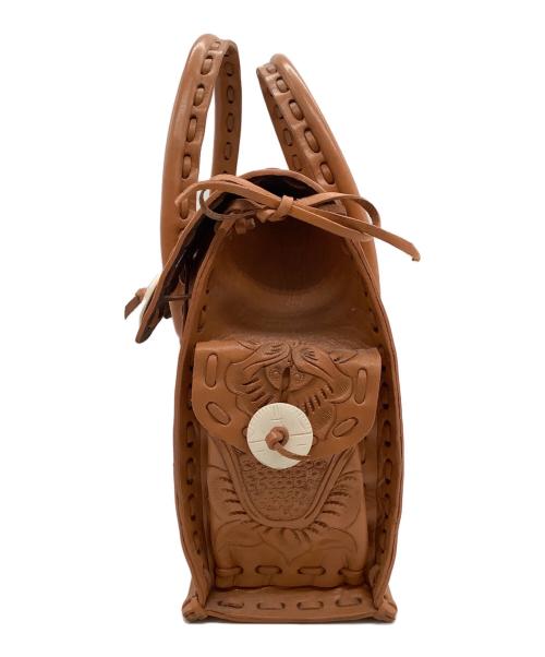 Carving Tribes（カービングトライブス）CARVING TRIBES (カービングトライブス) ハンドバッグ ブラウンの古着・服飾アイテム