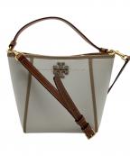 TORY BURCHトリーバーチ）の古着「スモールバケットバッグ」｜ホワイト×ブラウン