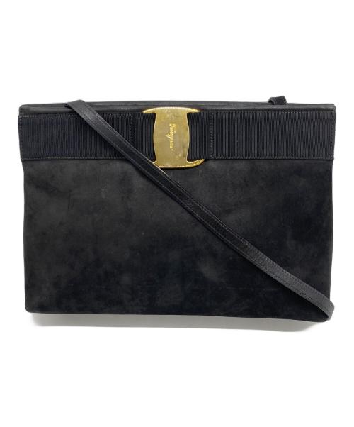 Salvatore Ferragamo（サルヴァトーレ フェラガモ）Salvatore Ferragamo (サルヴァトーレ フェラガモ) スウェードショルダーバッグ ブラックの古着・服飾アイテム