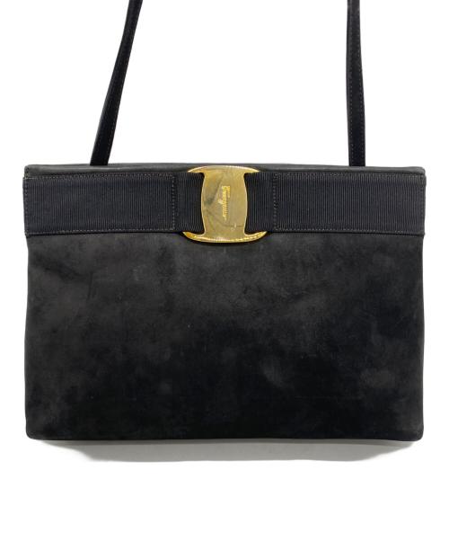 Salvatore Ferragamo（サルヴァトーレ フェラガモ）Salvatore Ferragamo (サルヴァトーレ フェラガモ) スウェードショルダーバッグ ブラックの古着・服飾アイテム