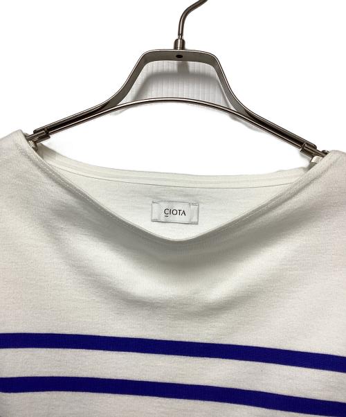 CIOTA（シオタ）CIOTA (シオタ) 長袖カットソー ホワイト×ブルー サイズ:6の古着・服飾アイテム