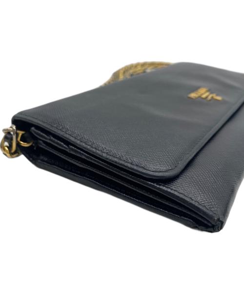 PRADA（プラダ）PRADA (プラダ) PRADA　チェーンショルダーバッグ ブラック×ゴールドの古着・服飾アイテム