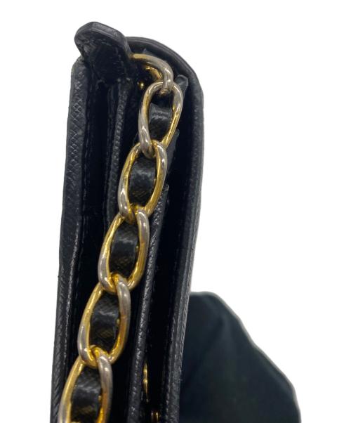 PRADA（プラダ）PRADA (プラダ) PRADA　チェーンショルダーバッグ ブラック×ゴールドの古着・服飾アイテム