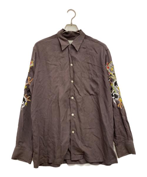WACKO MARIA（ワコマリア）WACKO MARIA (ワコマリア) TIMLEHI (ティムリーハイ) 長袖シャツ ブラウン サイズ:Lの古着・服飾アイテム