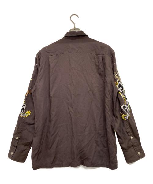 WACKO MARIA（ワコマリア）WACKO MARIA (ワコマリア) TIMLEHI (ティムリーハイ) 長袖シャツ ブラウン サイズ:Lの古着・服飾アイテム