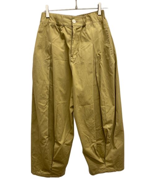 SAGE NATION（セイジ ネーション）SAGE NATION (セイジ ネーション) BOXPLEAT TROUSERS カーキ サイズ:Mの古着・服飾アイテム