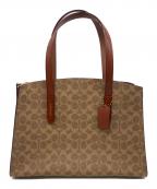 COACHコーチ）の古着「COACH　ハンドバッグ」｜ベージュ×ブラウン