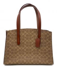 COACH（コーチ）の古着「COACH　ハンドバッグ」｜ベージュ×ブラウン