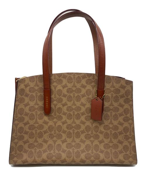 COACH（コーチ）COACH (コーチ) COACH　ハンドバッグ ベージュ×ブラウンの古着・服飾アイテム