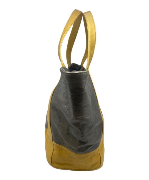 aniary（アニアリ）aniary (アニアリ) レザートートバッグ グレー×マスタードの古着・服飾アイテム