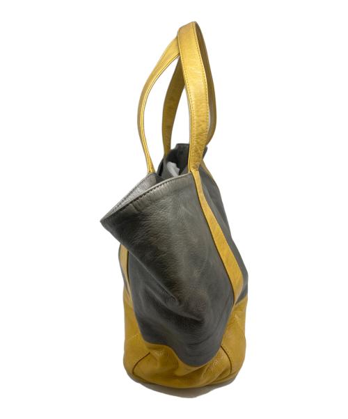 aniary（アニアリ）aniary (アニアリ) レザートートバッグ グレー×マスタードの古着・服飾アイテム
