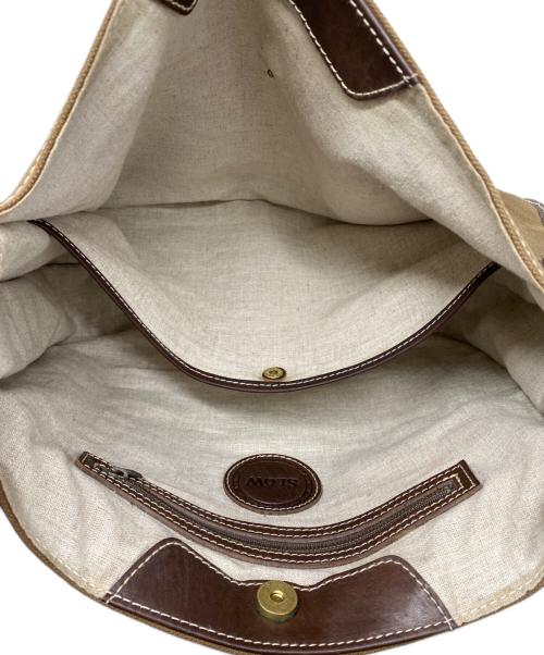 SLOW（スロウ）SLOW (スロウ) SLOW　レザーショルダーバッグ カーキ×ブラウンの古着・服飾アイテム