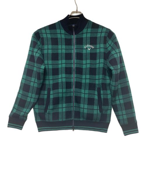 Callaway（キャロウェイ）Callaway (キャロウェイ) Callaway　ブルゾン ブラック×グリーン サイズ:LLの古着・服飾アイテム