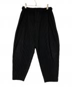 HOMME PLISSE ISSEY MIYAKEオム プリッセ イッセイ ミヤケ）の古着「プリーツテーパードパンツ」｜ブラック