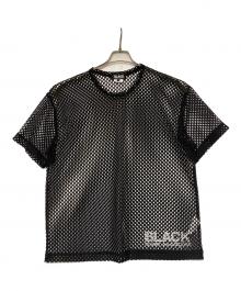 COMME des GARCONS（コムデギャルソン）の古着「COMME des GARCONS　ロゴプリントメッシュカットソー」｜ブラック