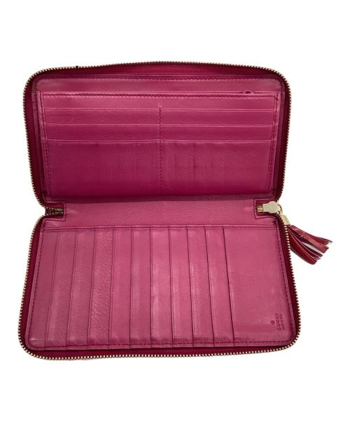 GUCCI（グッチ）GUCCI (グッチ) ラウンドファスナー財布 レッドの古着・服飾アイテム