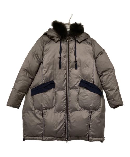 LANVIN en Bleu（ランバンオンブルー）LANVIN en Bleu (ランバンオンブルー) ファー付きダウンコート グレー サイズ:38の古着・服飾アイテム