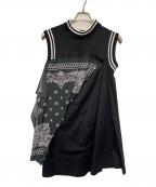 sacaiサカイ）の古着「sacai 　バンダナ付きノースリーブワンピース」｜ブラック