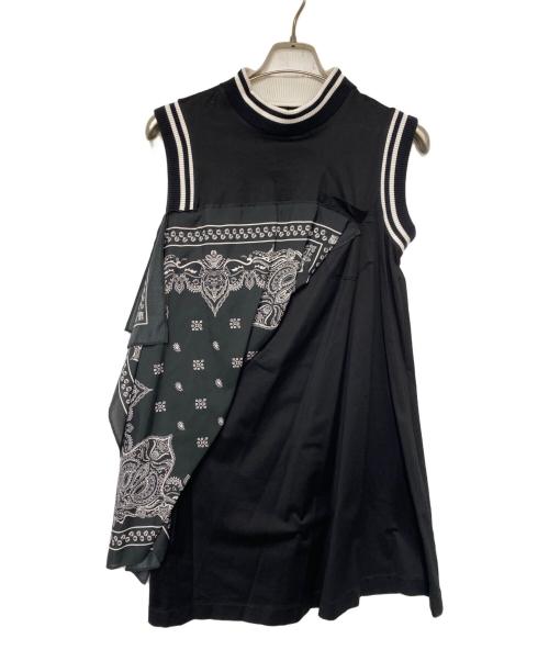 sacai（サカイ）sacai (サカイ) sacai 　バンダナ付きノースリーブワンピース ブラック サイズ:1の古着・服飾アイテム