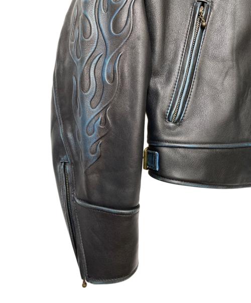 HARLEY-DAVIDSON（ハーレーダビッドソン）HARLEY-DAVIDSON (ハーレーダビッドソン) ライダースジャケット ブラック サイズ:Lの古着・服飾アイテム