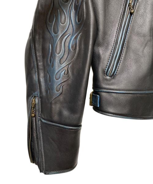 HARLEY-DAVIDSON（ハーレーダビッドソン）HARLEY-DAVIDSON (ハーレーダビッドソン) ライダースジャケット ブラック サイズ:Lの古着・服飾アイテム