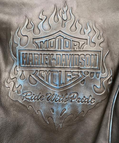 HARLEY-DAVIDSON（ハーレーダビッドソン）HARLEY-DAVIDSON (ハーレーダビッドソン) ライダースジャケット ブラック サイズ:Lの古着・服飾アイテム