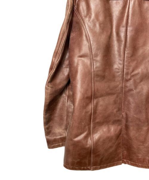 FREEDOM（フリーダム）freedom (フリーダム) レザーコート レッド サイズ:XLの古着・服飾アイテム