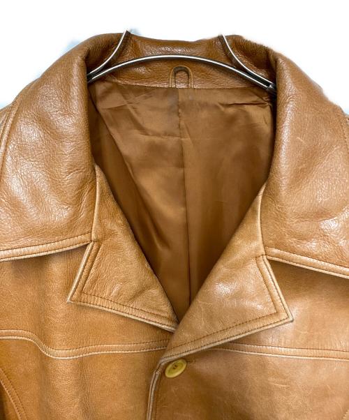 FREEDOM（フリーダム）freedom (フリーダム) レザーコート オレンジ サイズ:XLの古着・服飾アイテム