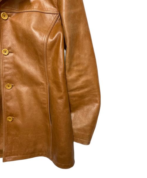 FREEDOM（フリーダム）freedom (フリーダム) レザーコート オレンジ サイズ:XLの古着・服飾アイテム