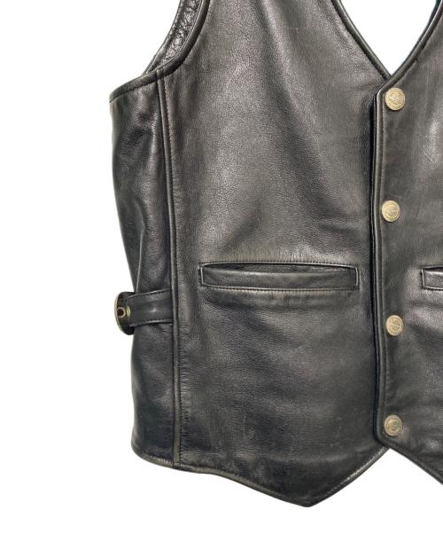 HARLEY-DAVIDSON（ハーレーダビッドソン）HARLEY-DAVIDSON (ハーレーダビッドソン) レザーベスト ブラック サイズ:XLの古着・服飾アイテム