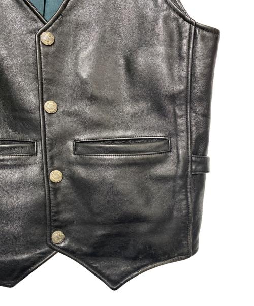 HARLEY-DAVIDSON（ハーレーダビッドソン）HARLEY-DAVIDSON (ハーレーダビッドソン) レザーベスト ブラック サイズ:XLの古着・服飾アイテム