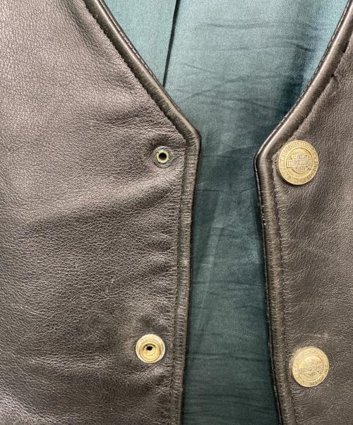 HARLEY-DAVIDSON（ハーレーダビッドソン）HARLEY-DAVIDSON (ハーレーダビッドソン) レザーベスト ブラック サイズ:XLの古着・服飾アイテム