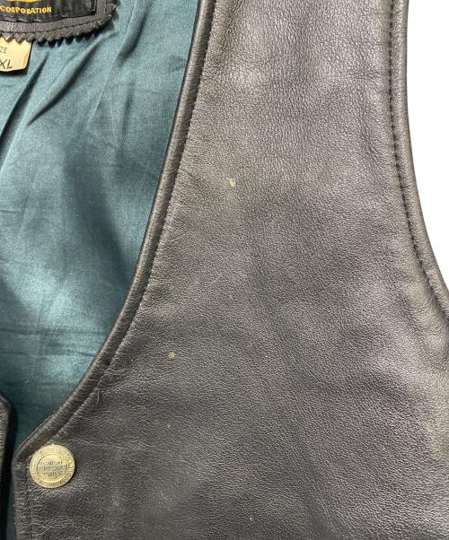 HARLEY-DAVIDSON（ハーレーダビッドソン）HARLEY-DAVIDSON (ハーレーダビッドソン) レザーベスト ブラック サイズ:XLの古着・服飾アイテム