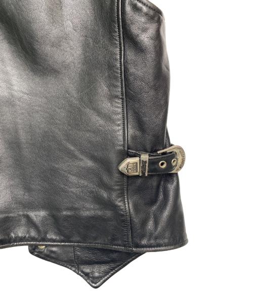 HARLEY-DAVIDSON（ハーレーダビッドソン）HARLEY-DAVIDSON (ハーレーダビッドソン) レザーベスト ブラック サイズ:XLの古着・服飾アイテム
