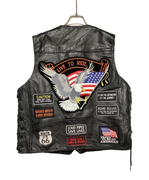 DiamondPlate（ダイアモンドプレート）DiamondPlate (ダイアモンドプレート) レザーベスト ブラック サイズ:Lの古着・服飾アイテム