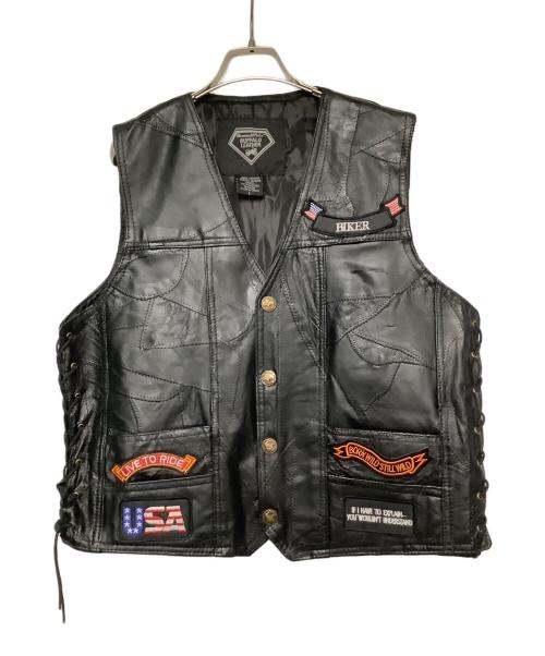 DiamondPlate（ダイアモンドプレート）DiamondPlate (ダイアモンドプレート) レザーベスト ブラック サイズ:Lの古着・服飾アイテム