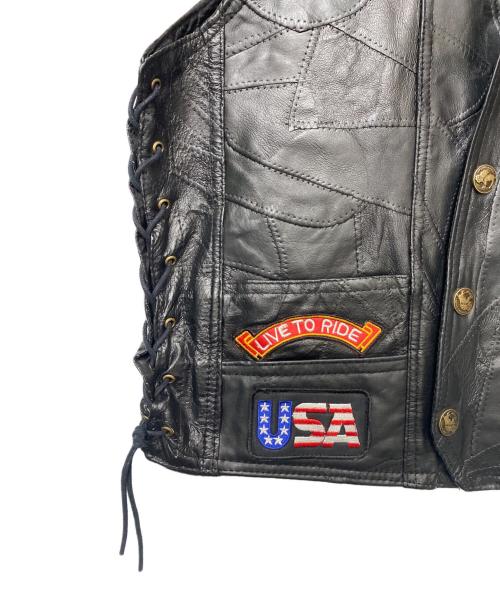 DiamondPlate（ダイアモンドプレート）DiamondPlate (ダイアモンドプレート) レザーベスト ブラック サイズ:Lの古着・服飾アイテム