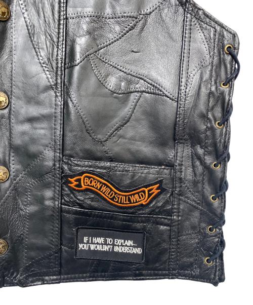 DiamondPlate（ダイアモンドプレート）DiamondPlate (ダイアモンドプレート) レザーベスト ブラック サイズ:Lの古着・服飾アイテム