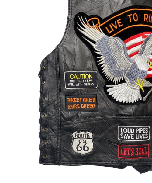 DiamondPlate（ダイアモンドプレート）DiamondPlate (ダイアモンドプレート) レザーベスト ブラック サイズ:Lの古着・服飾アイテム