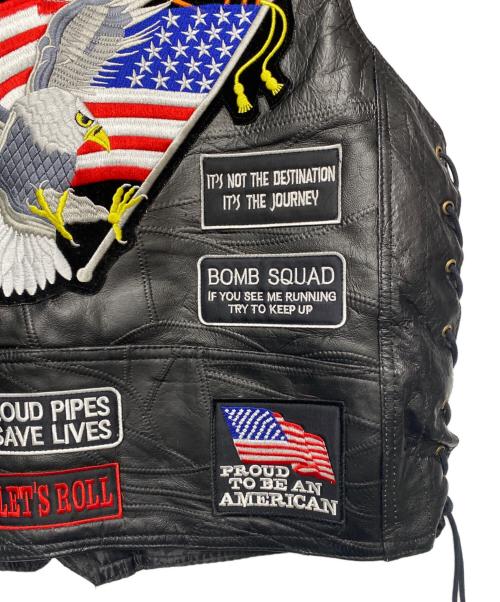 DiamondPlate（ダイアモンドプレート）DiamondPlate (ダイアモンドプレート) レザーベスト ブラック サイズ:Lの古着・服飾アイテム