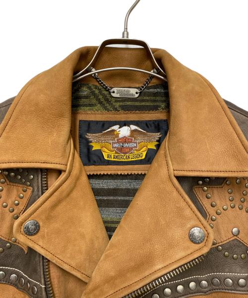 HARLEY-DAVIDSON（ハーレーダビッドソン）HARLEY-DAVIDSON (ハーレーダビッドソン) レザージャケット ブラウン サイズ:Mの古着・服飾アイテム